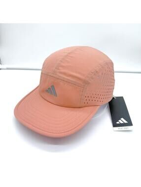 NEW Adidas Runx4d Running Cap Pink 5 Panel Hat Lightweight Adjustable One Size